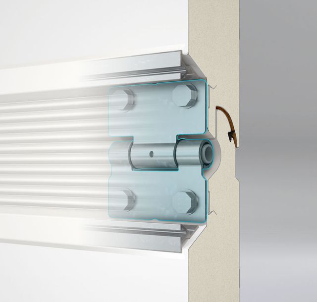 Ukryte zawiasy w bramie segmentowej UniTherm WIŚNIOWSKI